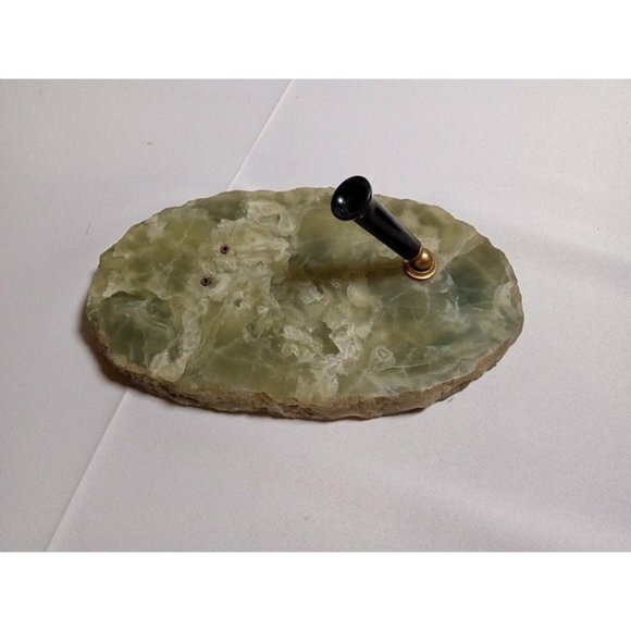 Green Marble Slab Desktop Pen‎ Holder 10" x 5.5" x 1" - Picture 1 of 6
